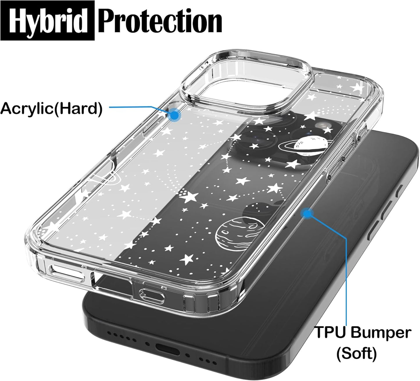 iPhone 16 Pro Case, Anti-Scratch Clear Case - Universe