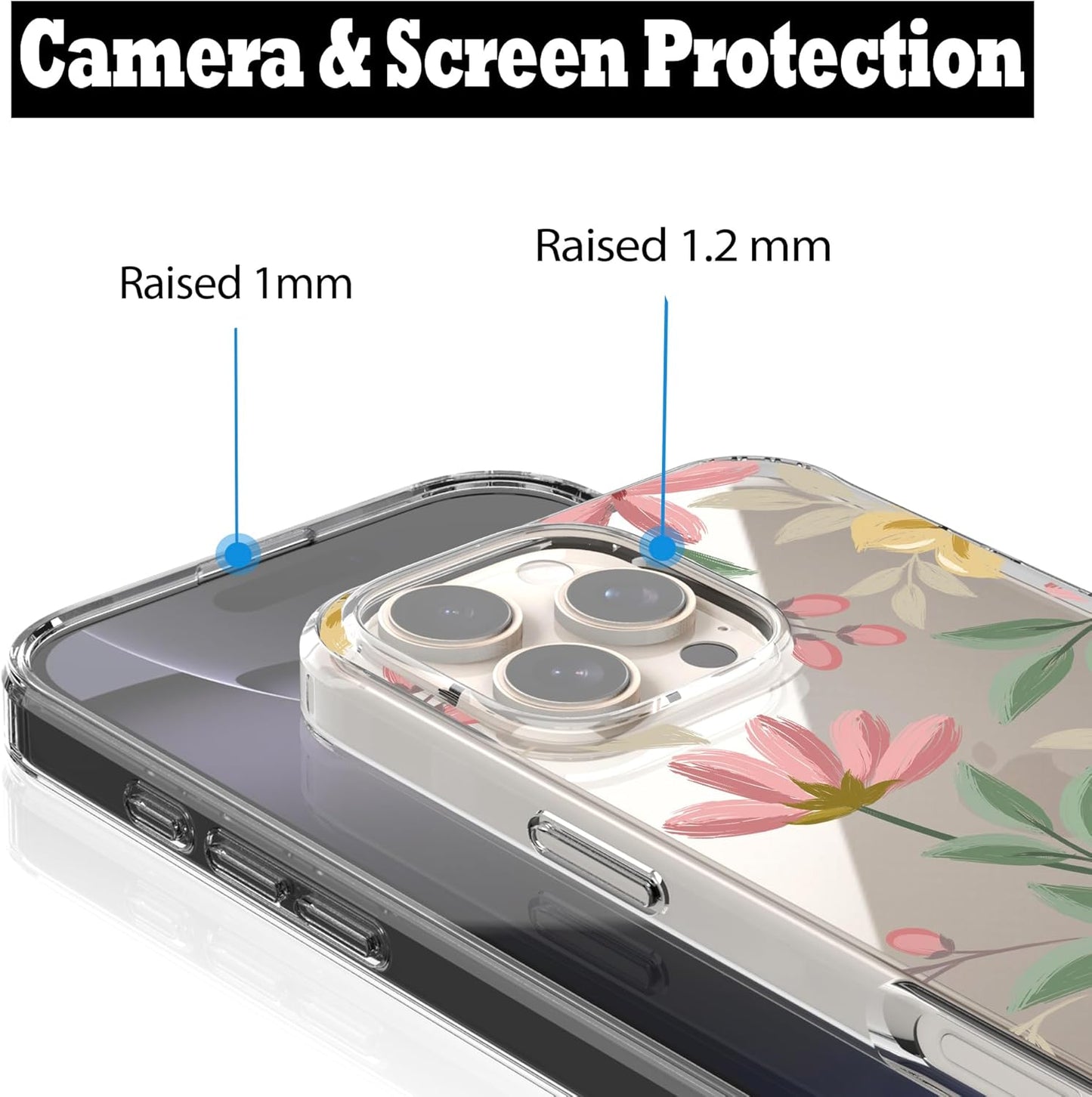 iPhone 16 Pro Case, Anti-Scratch Clear Case - Floral Painting