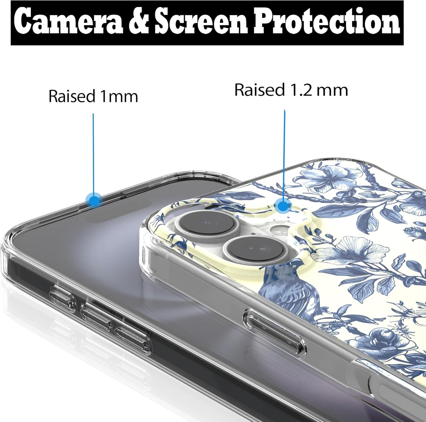 iPhone 16 Plus Case, Anti-Scratch Case - Vintage Floral