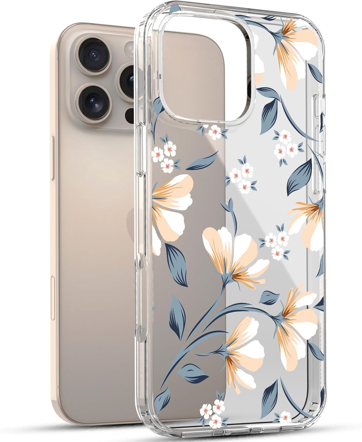 iPhone 16 Pro Case, Anti-Scratch Clear Case - Lily Flower