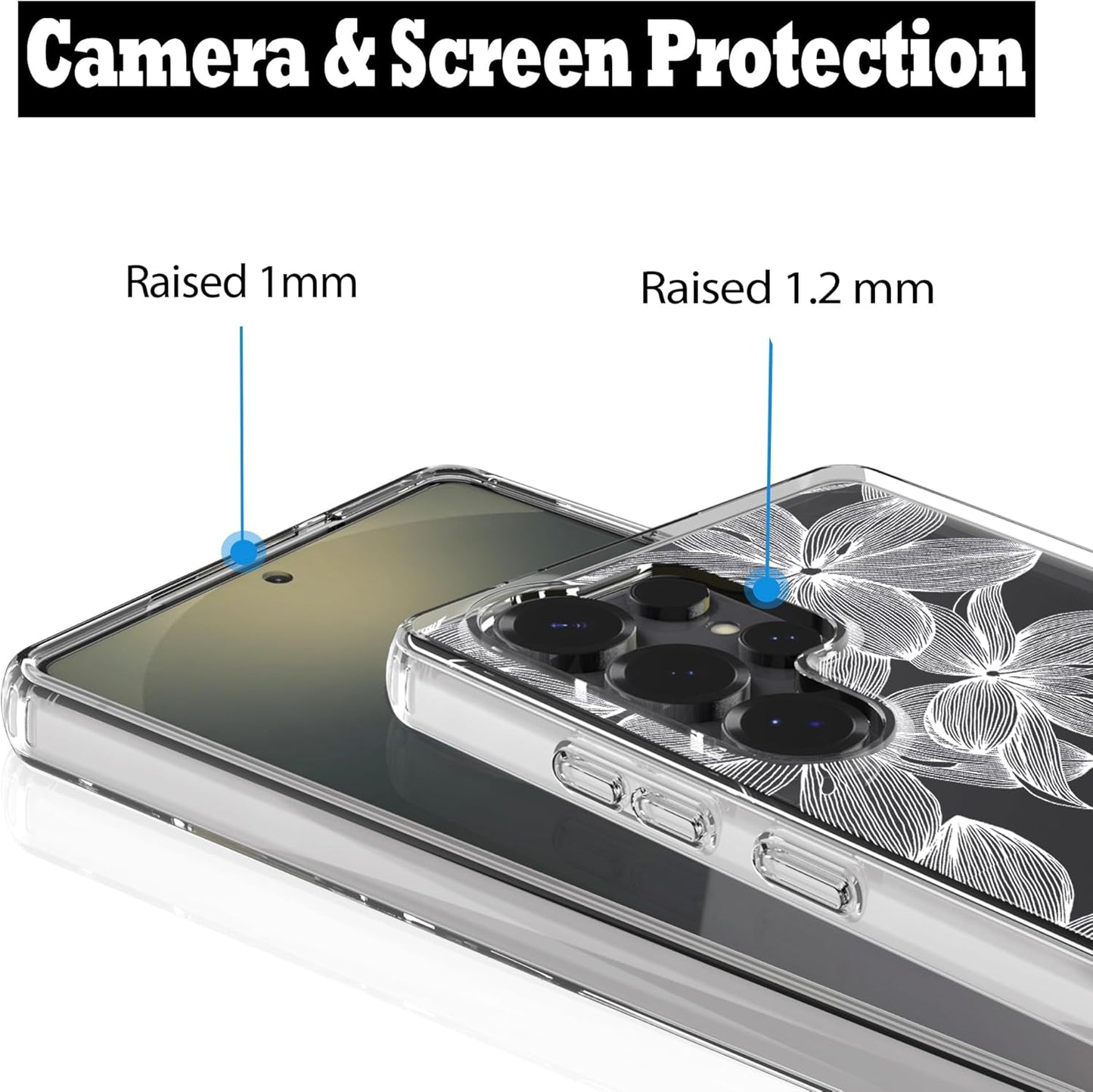 Samsung Galaxy S25 Ultra Case, Anti-Scratch Clear Case with Design - White Flower