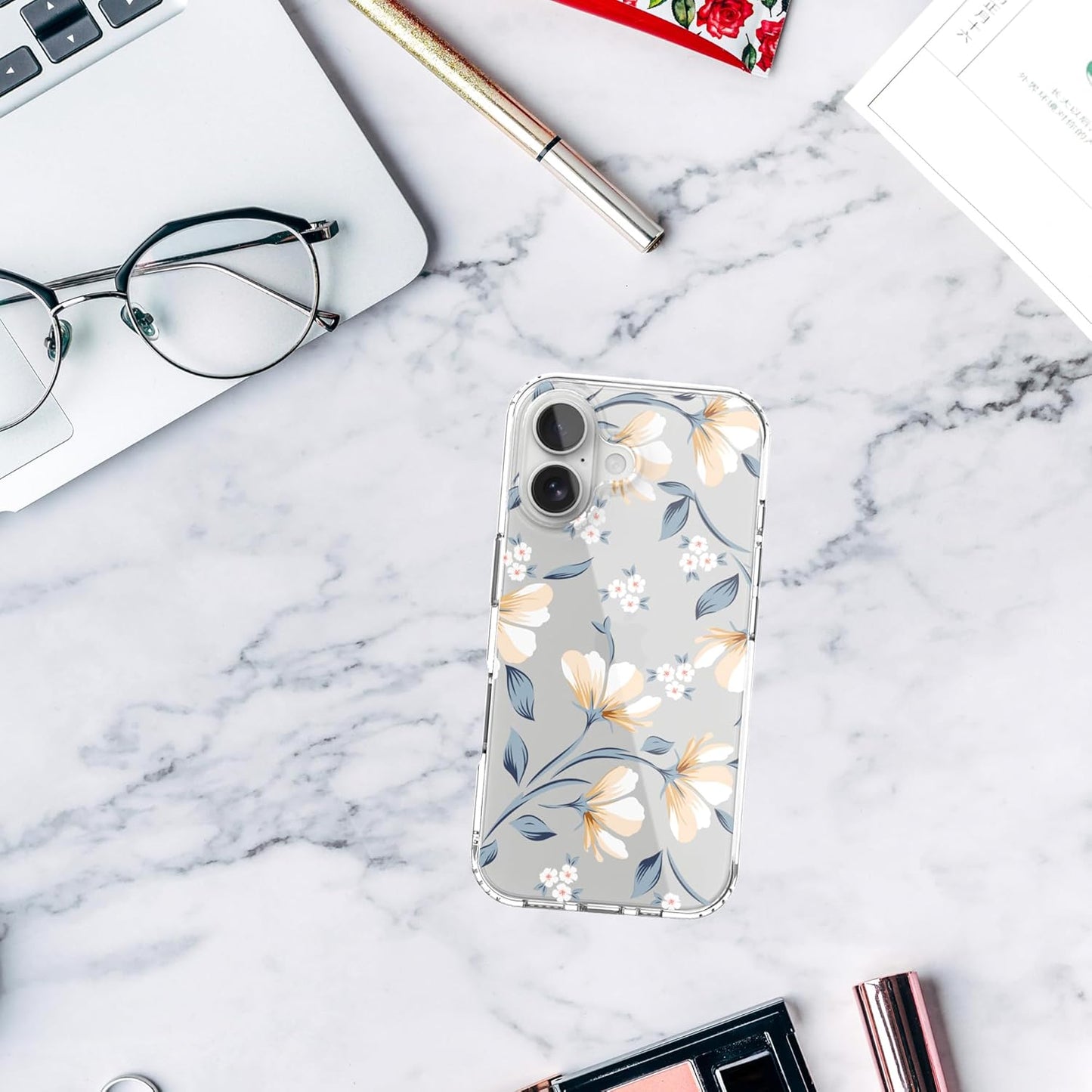 iPhone 16 Case, Anti-Scratch Clear Case - Lily Flower
