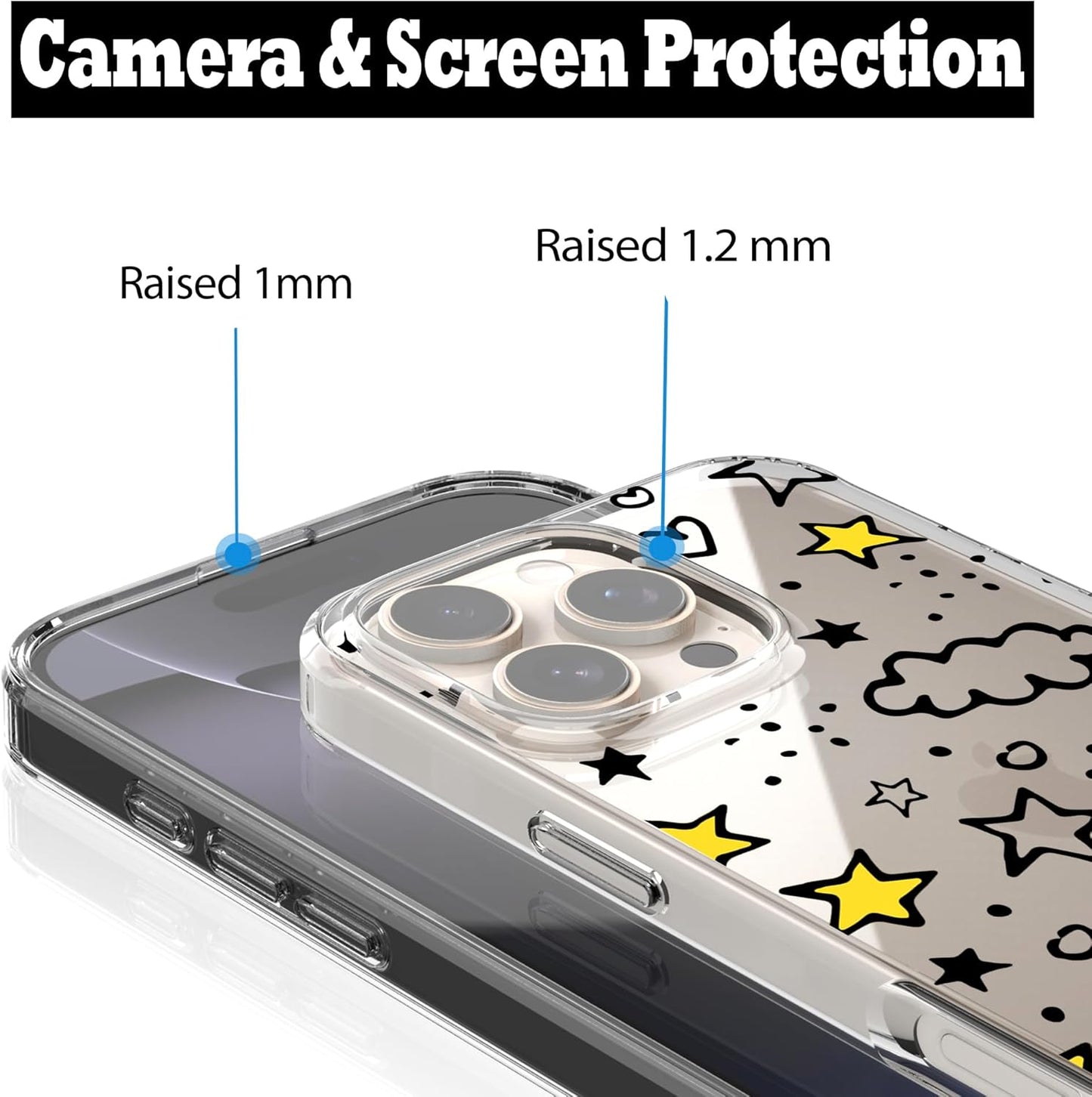 iPhone 16 Pro Case, Anti-Scratch Clear Case - Cute Starts