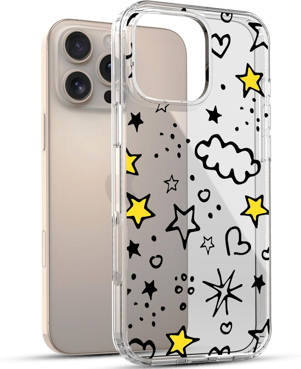 iPhone 16 Pro Case, Anti-Scratch Clear Case - Cute Starts