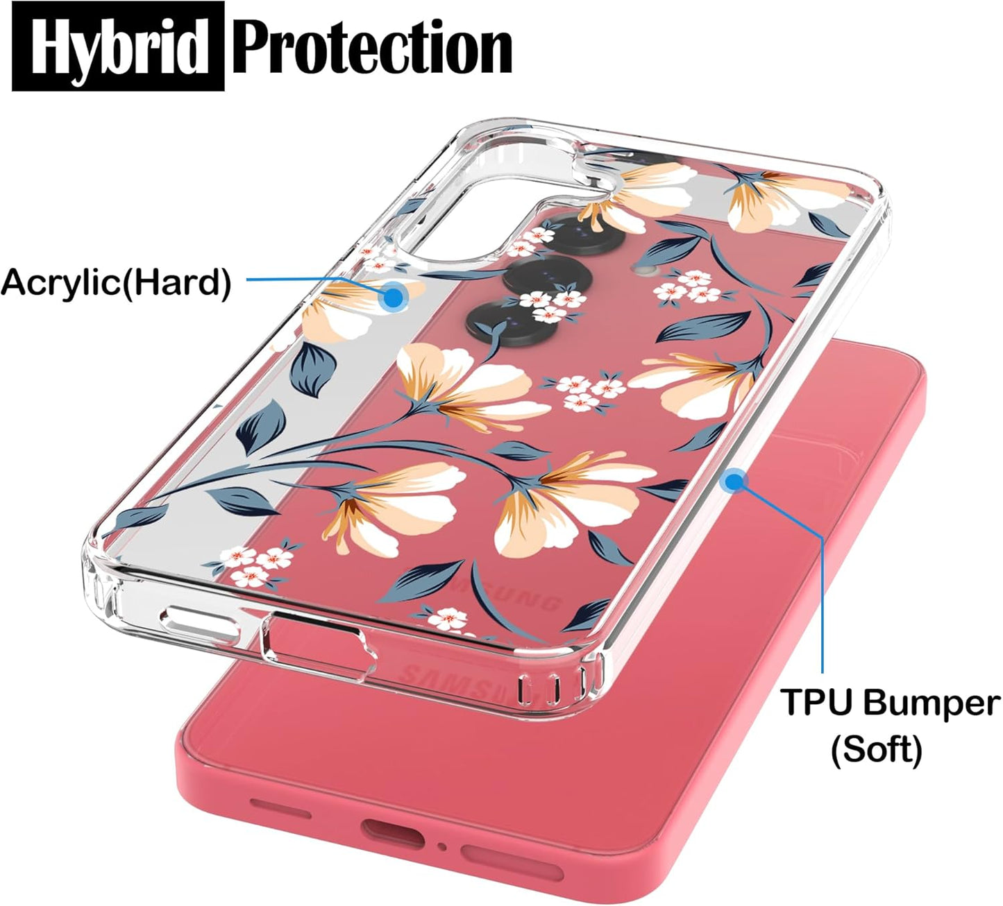Samsung Galaxy S25 Case, Anti-Scratch Clear Case with Design - Lily Flower