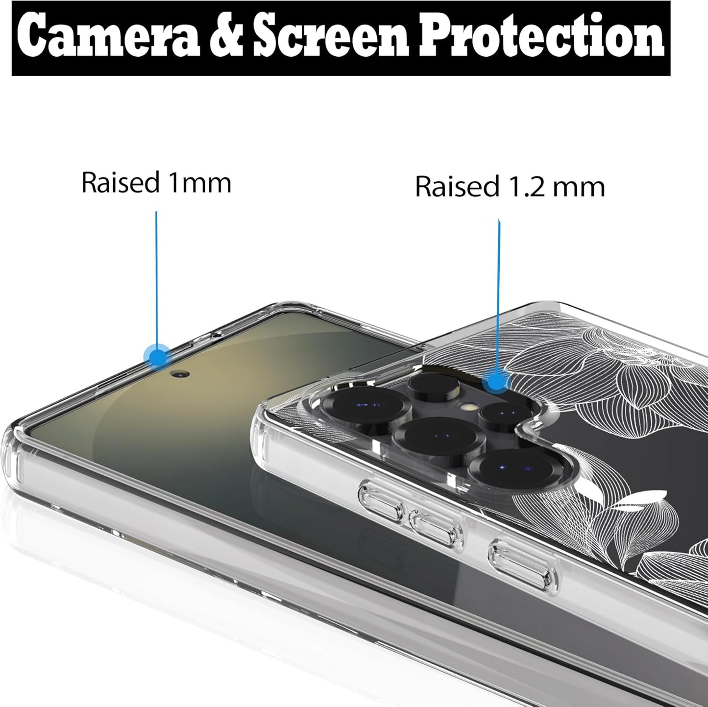 Samsung Galaxy S25 Ultra Case, Anti-Scratch Clear Case with Design - Lace Chrysanthemum