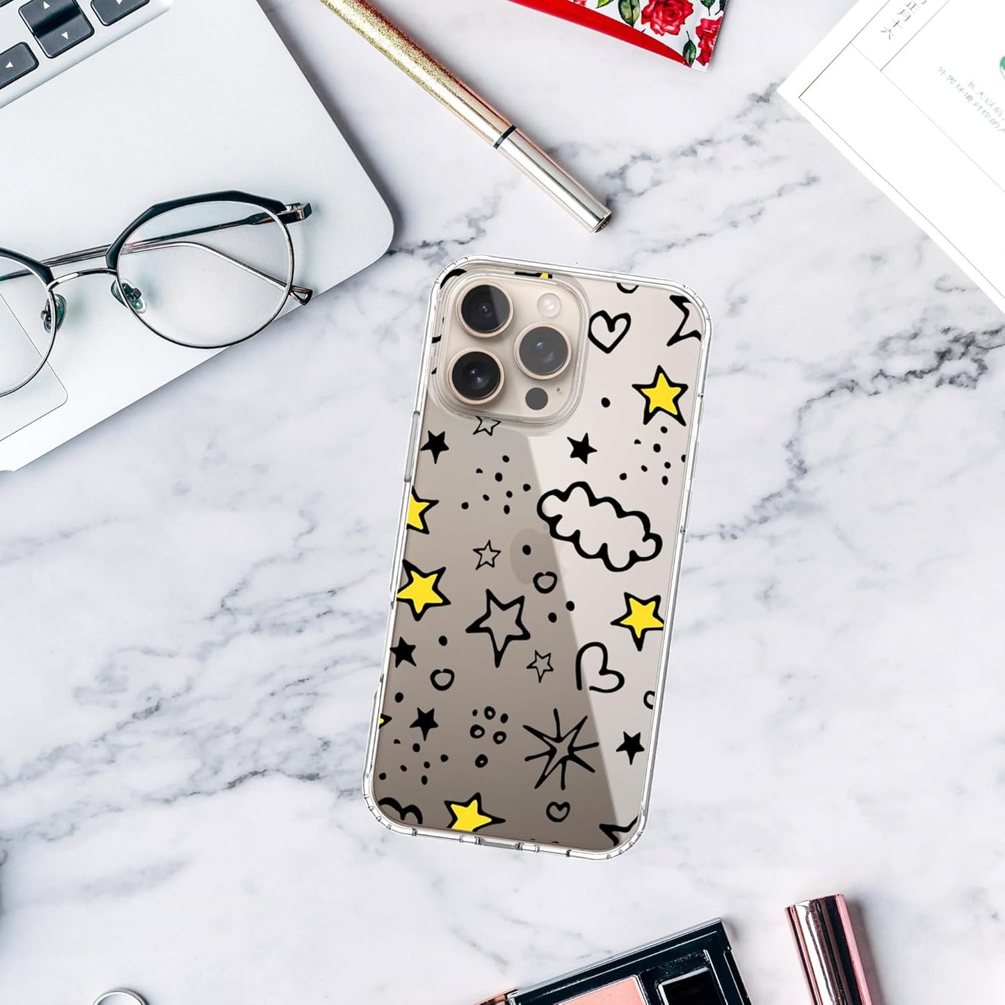 iPhone 16 Pro Case, Anti-Scratch Clear Case - Cute Starts