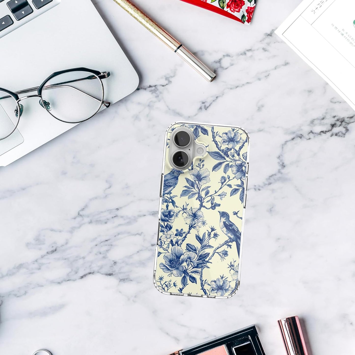 iPhone 16 Plus Case, Anti-Scratch Case - Vintage Floral