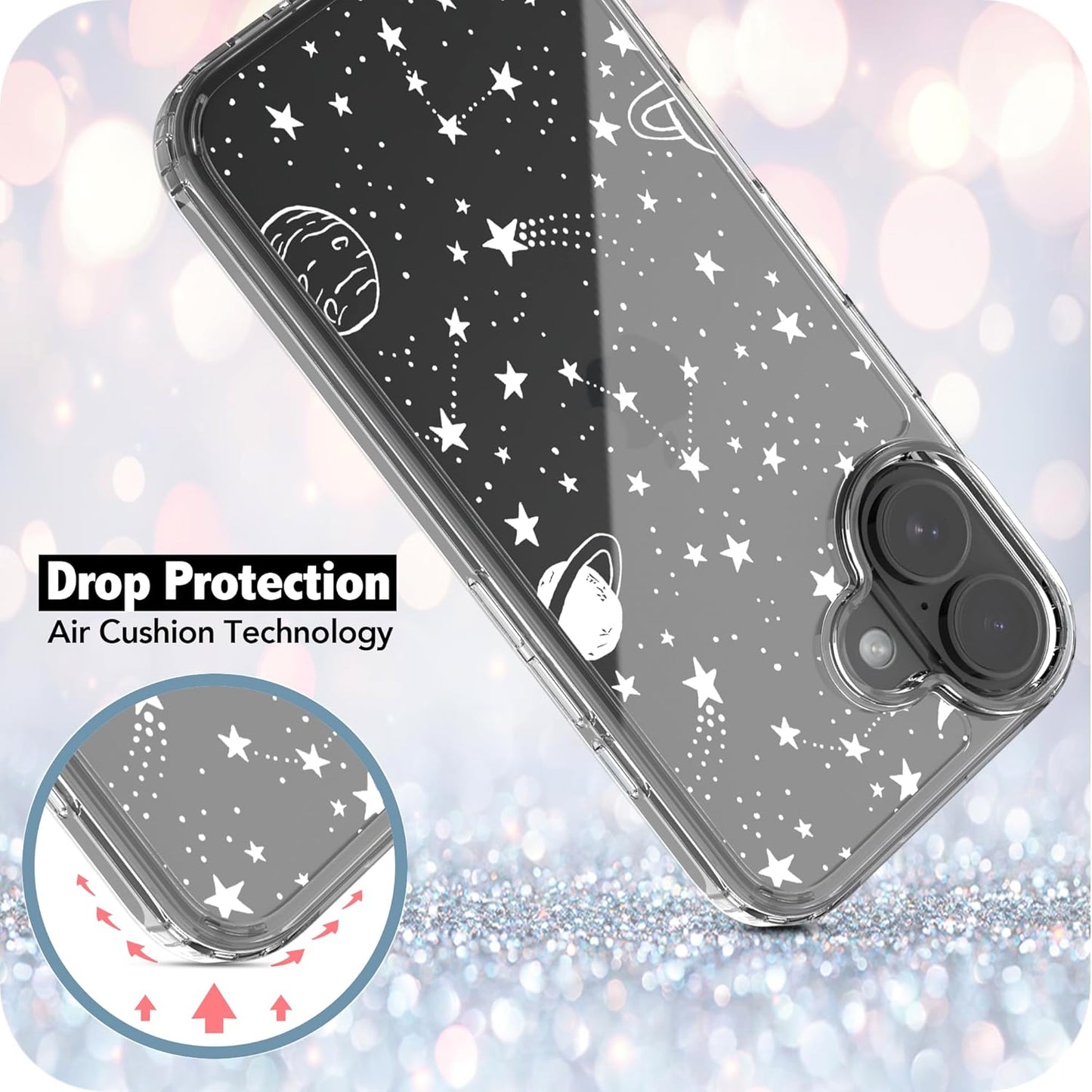 iPhone 16 Case, Anti-Scratch Clear Case - Universe