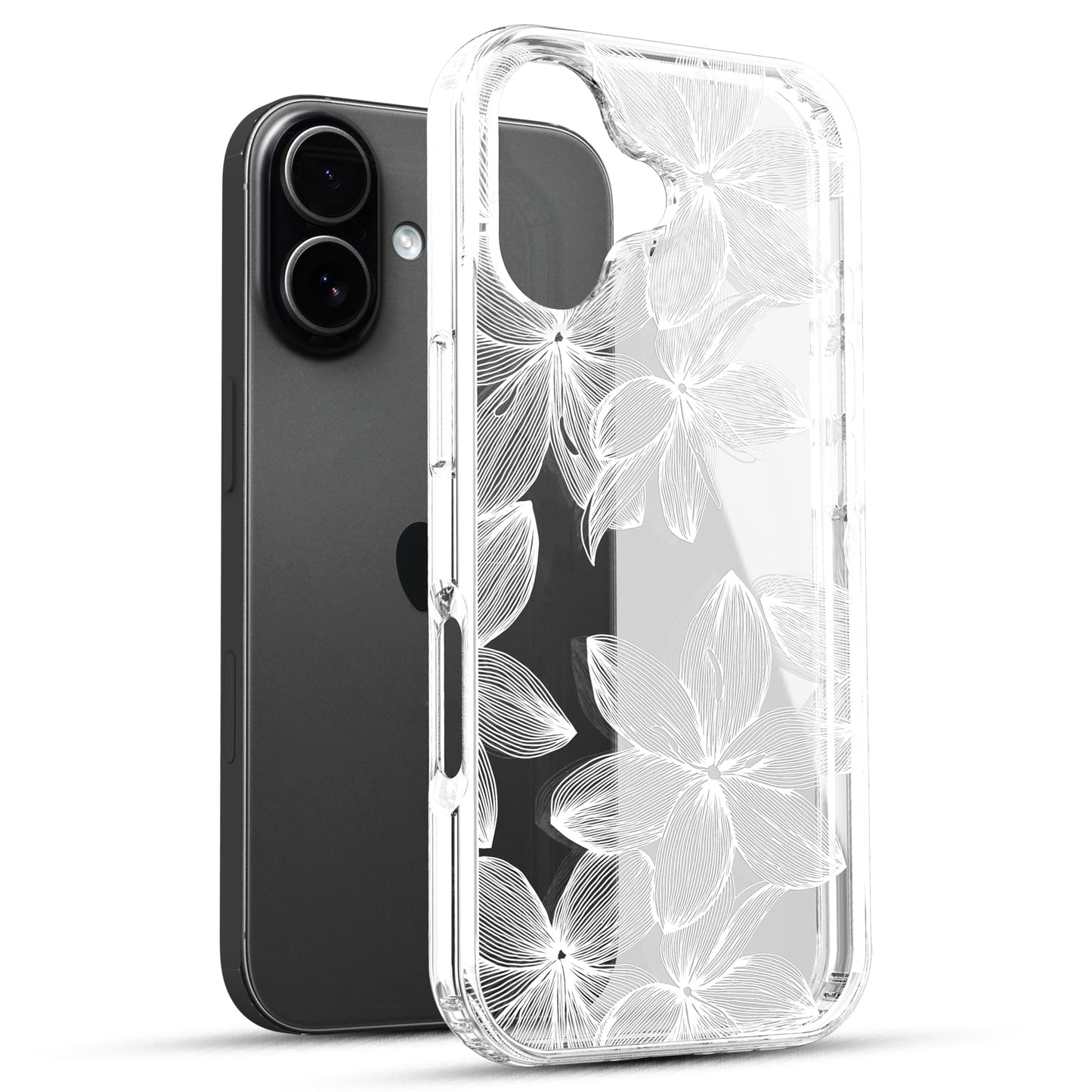iPhone 17 Case, Anti-Scratch Clear Case - White Flower