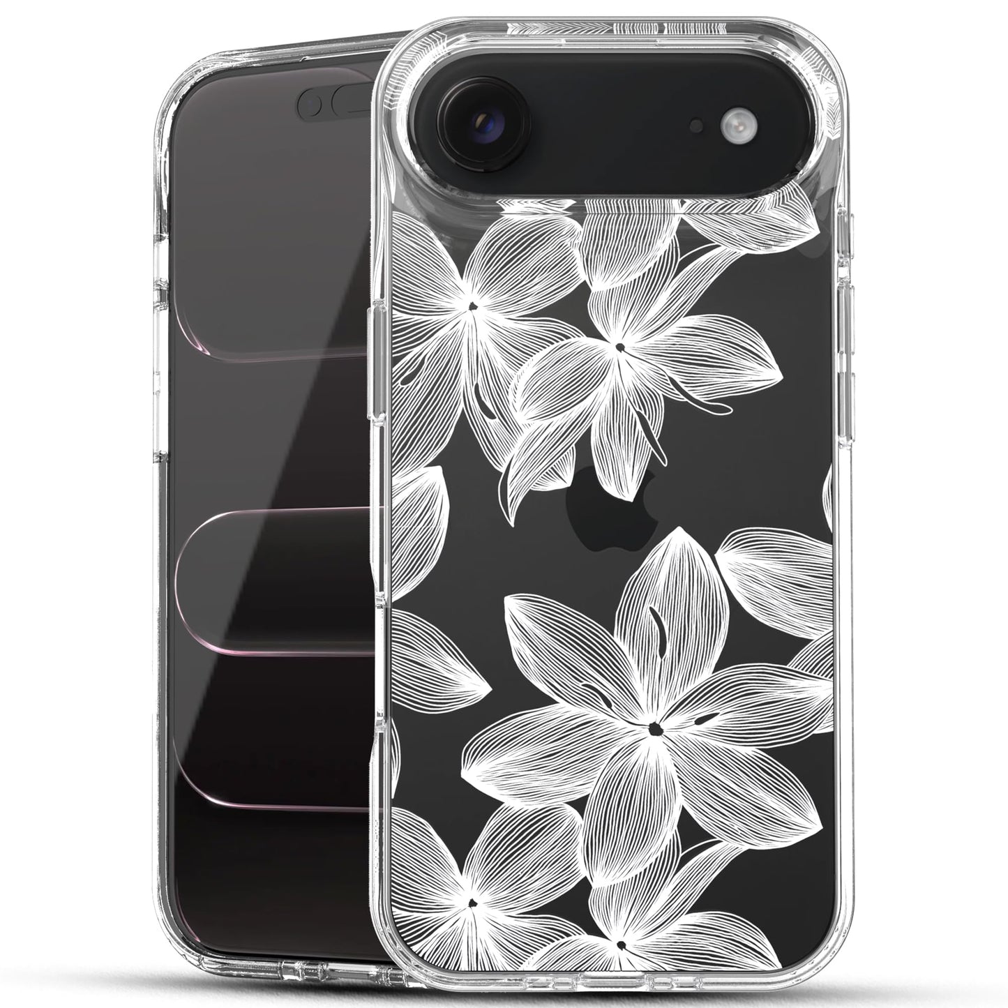 iPhone Air Case, Anti-Scratch Clear Case - White Flowers