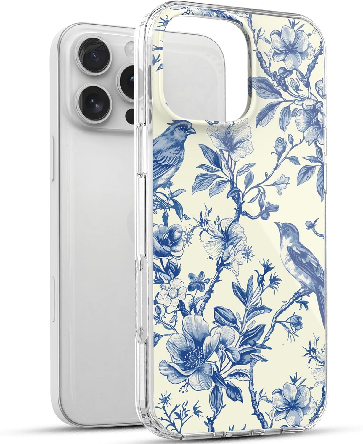 iPhone 16 Pro Case, Anti-Scratch Clear Case - Vintage Floral