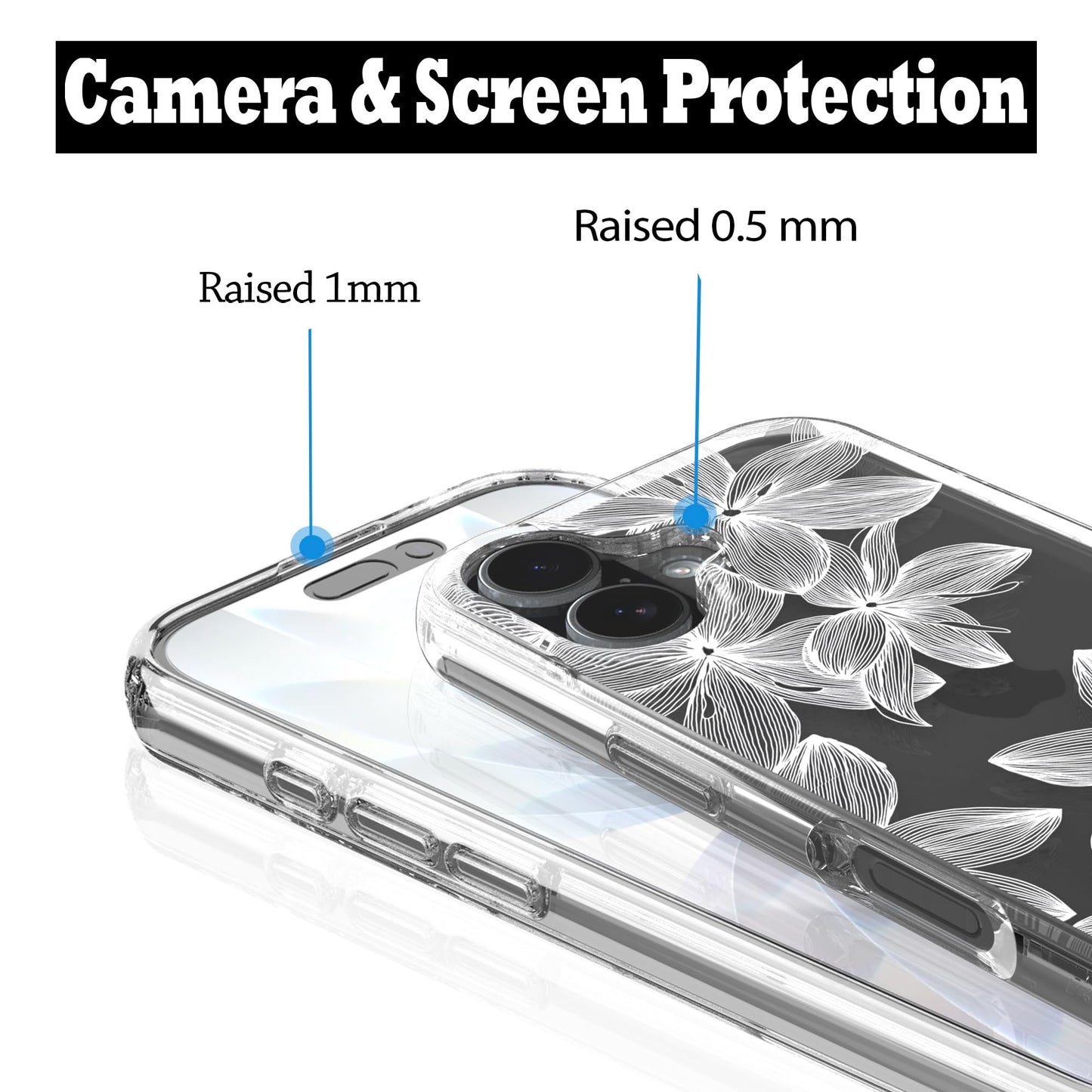 iPhone 17 Case, Anti-Scratch Clear Case - White Flower