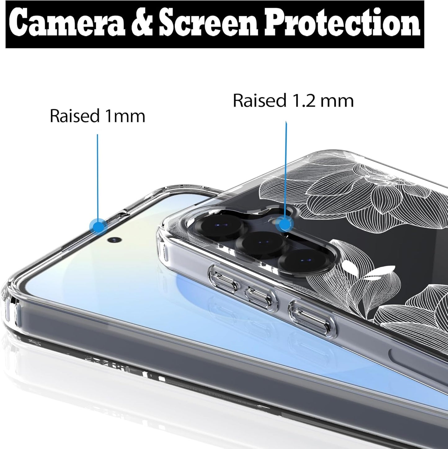 Samsung Galaxy S25 Plus Case, Anti-Scratch Clear Case with Design - Lace Chrysanthemum