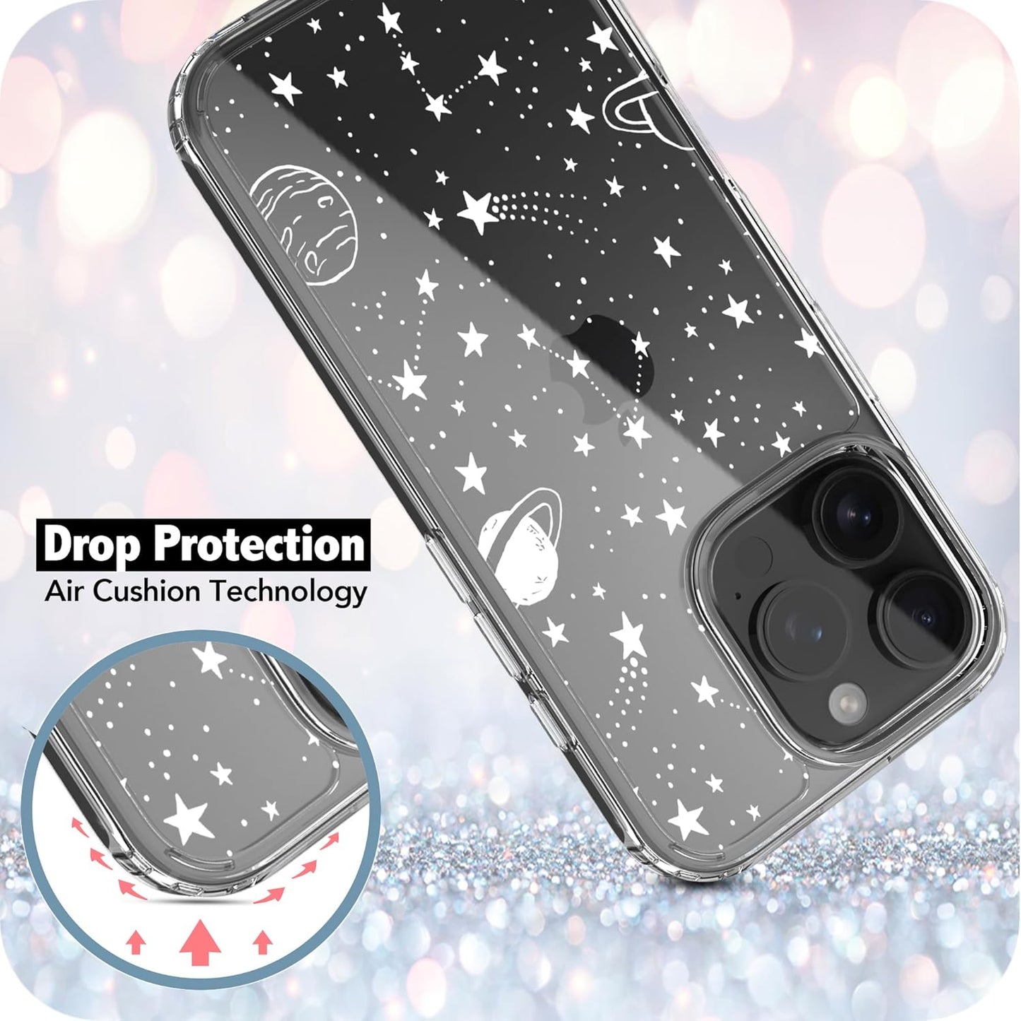 iPhone 16 Pro Case, Anti-Scratch Clear Case - Universe
