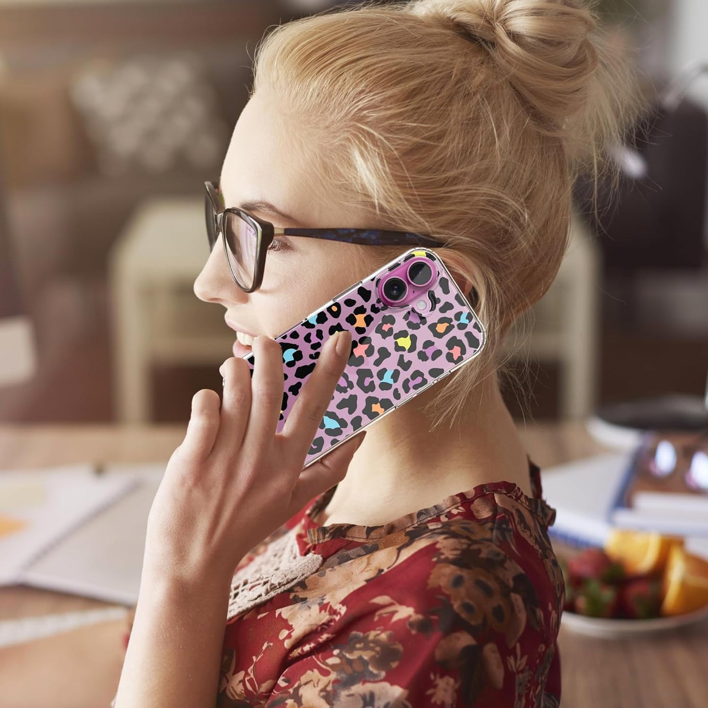 iPhone 16 Plus Case, Anti-Scratch Clear Case - Colorful Leopard