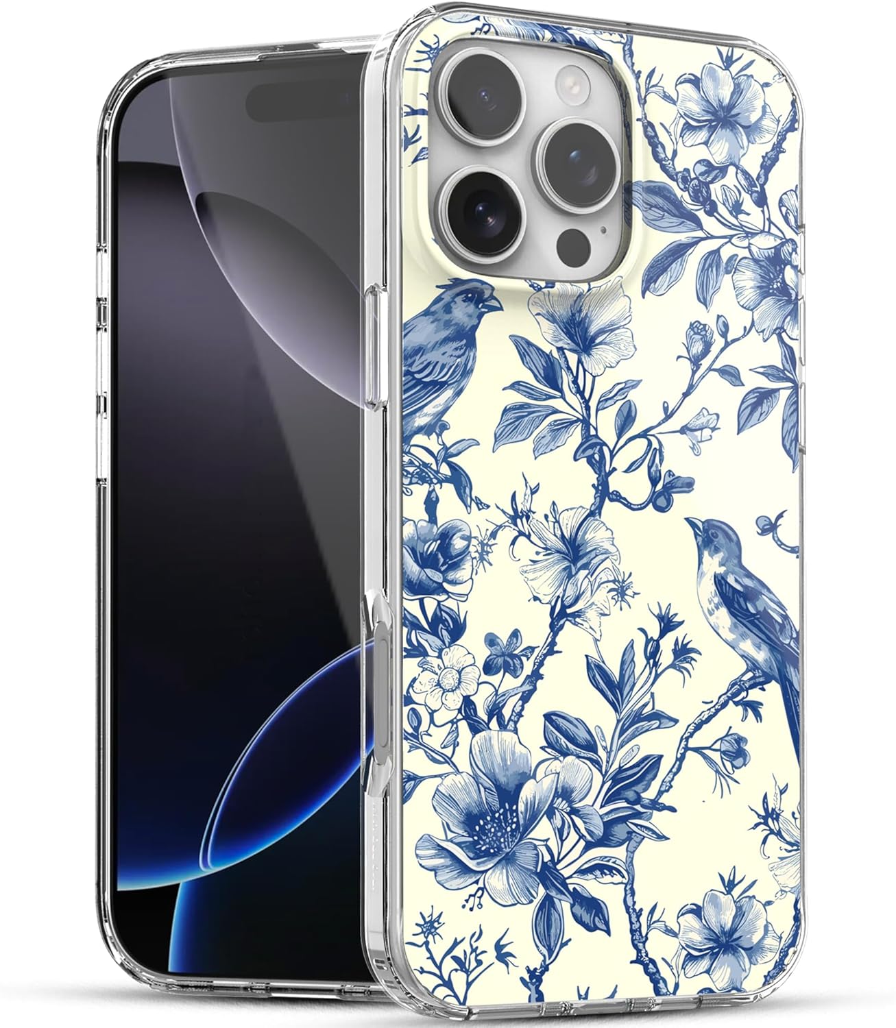 iPhone 16 Pro Case, Anti-Scratch Clear Case - Vintage Floral