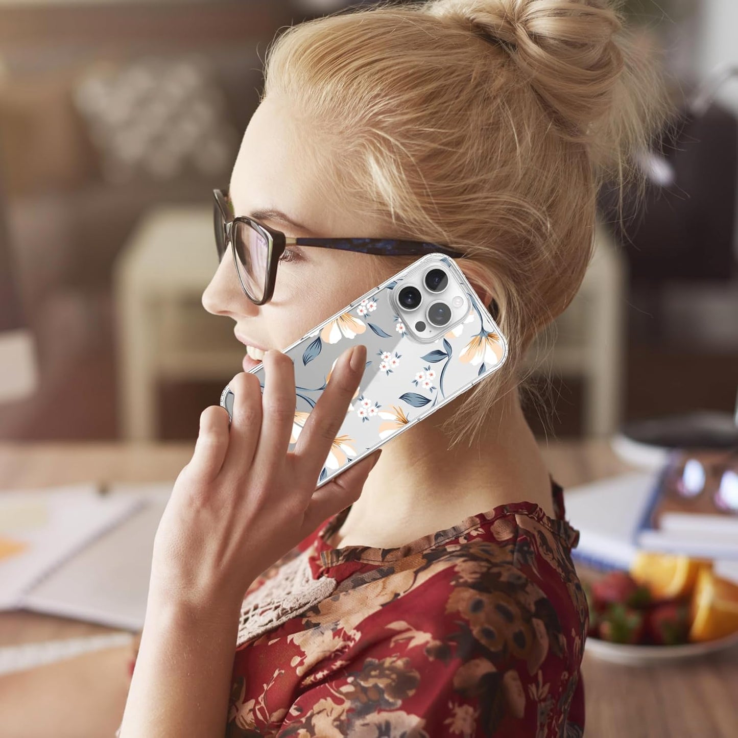 iPhone 16 Pro Case, Anti-Scratch Clear Case - Lily Flower
