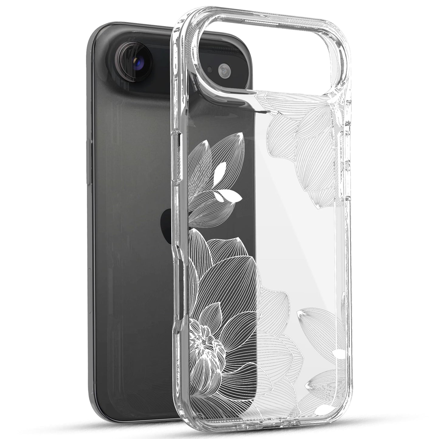 iPhone Air Case, Anti-Scratch Clear Case - White Lace Chrysanthemum