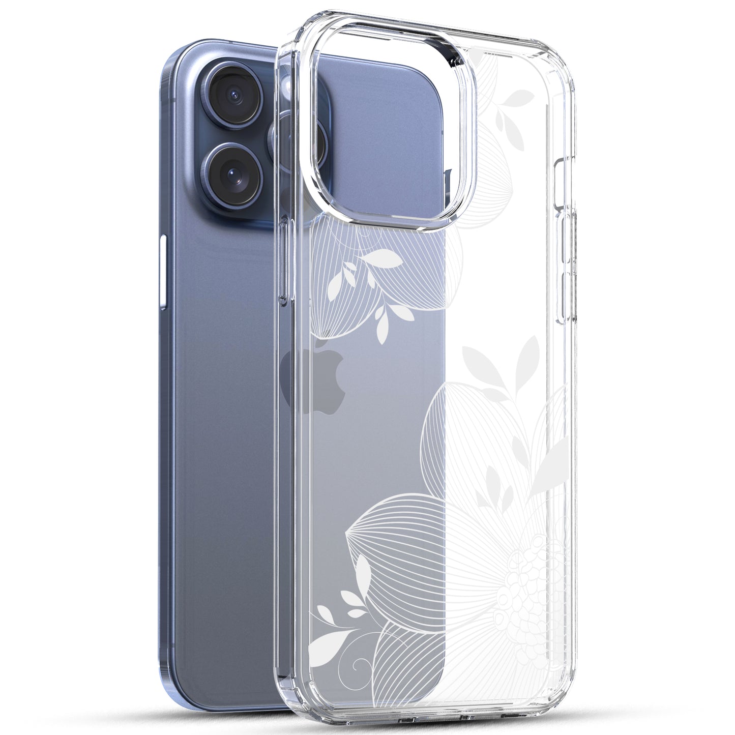 iPhone 15 Pro Max Case, Anti-Scratch Clear Case - Lace Sunflower