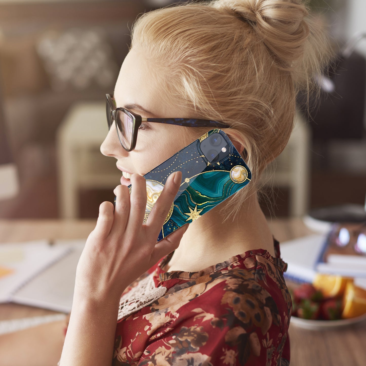 iPhone 13 Case, Ultra Slim Glossy Shockproof Scratch-Proof Case - Galaxy Stars and Planets