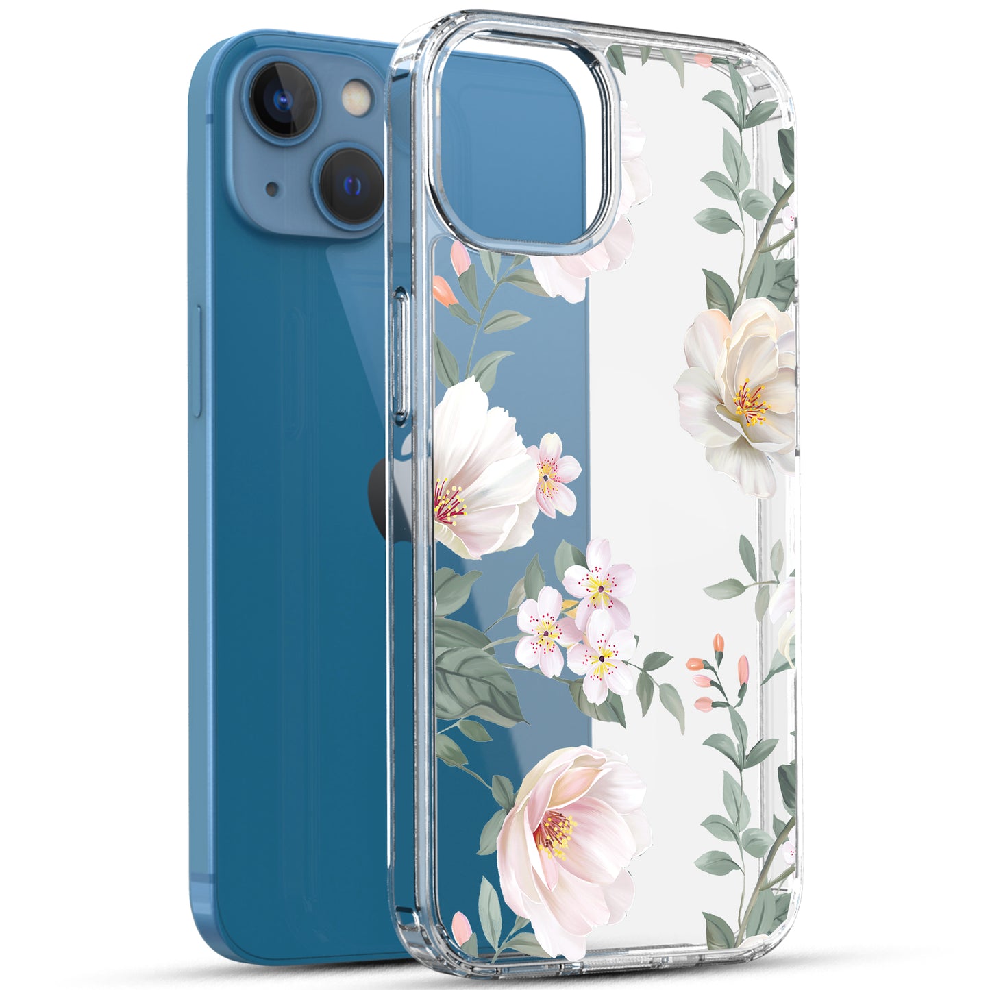 iPhone 13 Case, Anti-Scratch Clear Case - Magnolia Flower