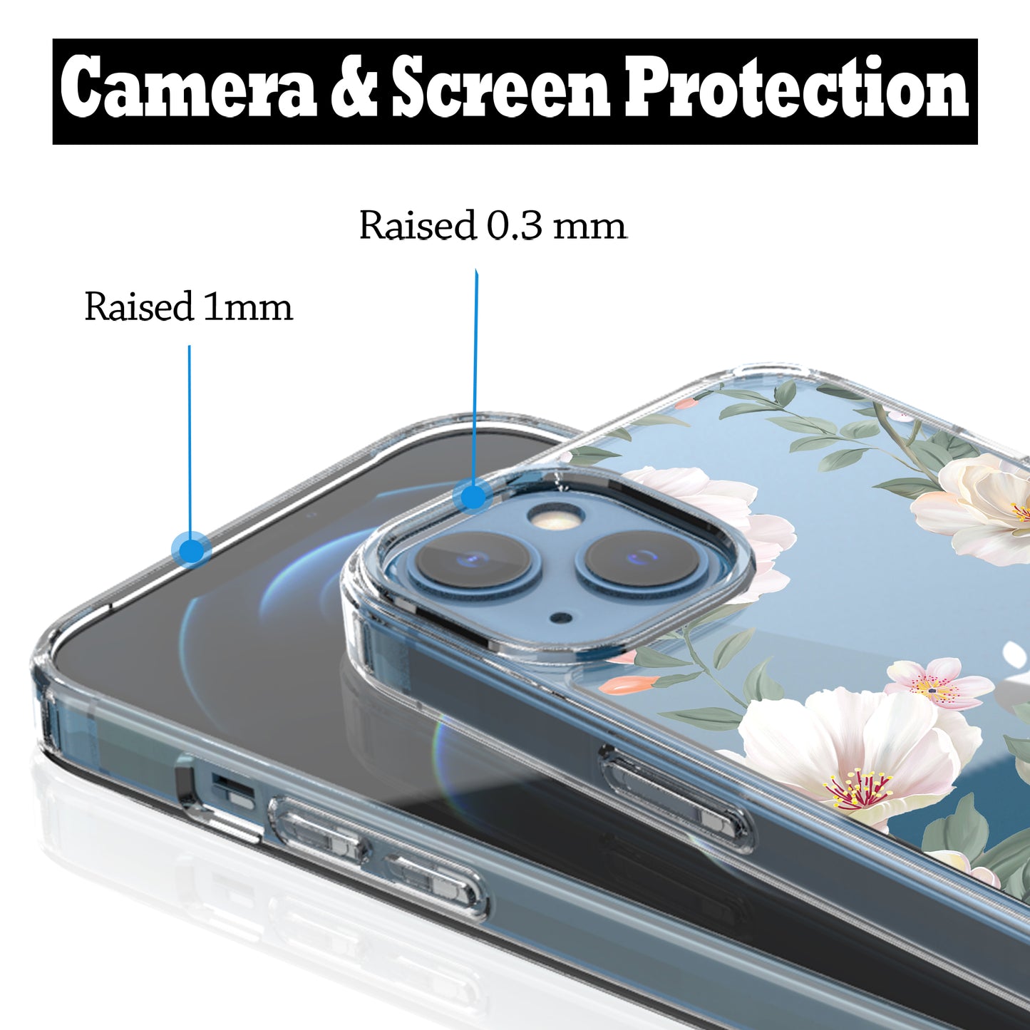 iPhone 13 Case, Anti-Scratch Clear Case - Magnolia Flower