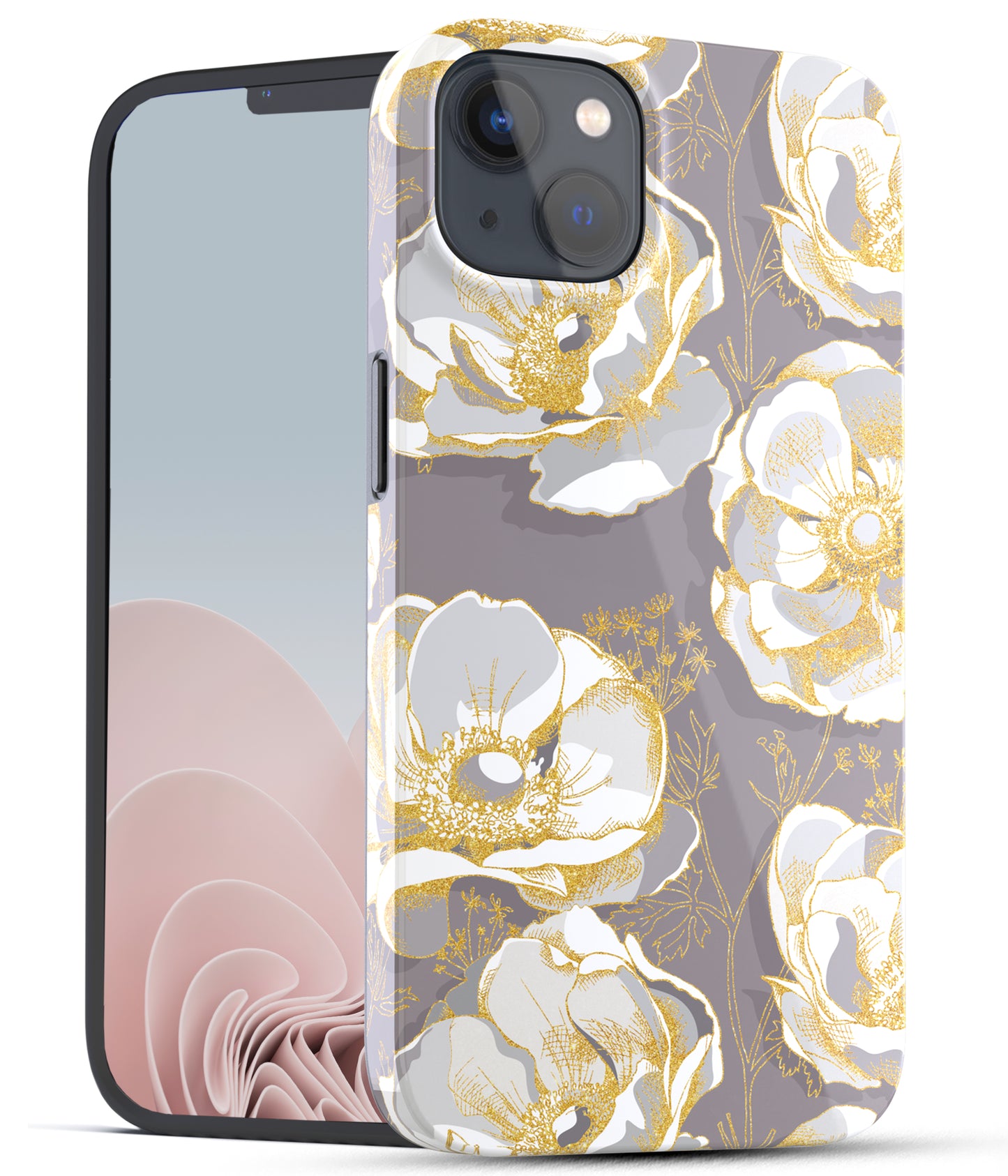 iPhone 13 Case, Ultra Slim Glossy Shockproof Scratch-Proof Case - Anemone Flowers
