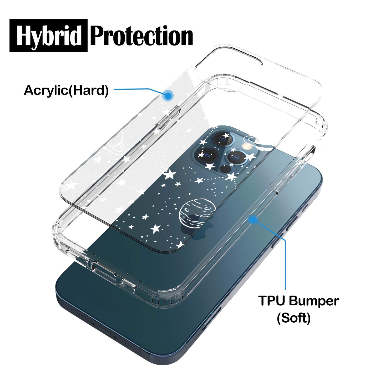 iPhone 12 Pro Max Case, Anti-Scratch Clear Case - Universe