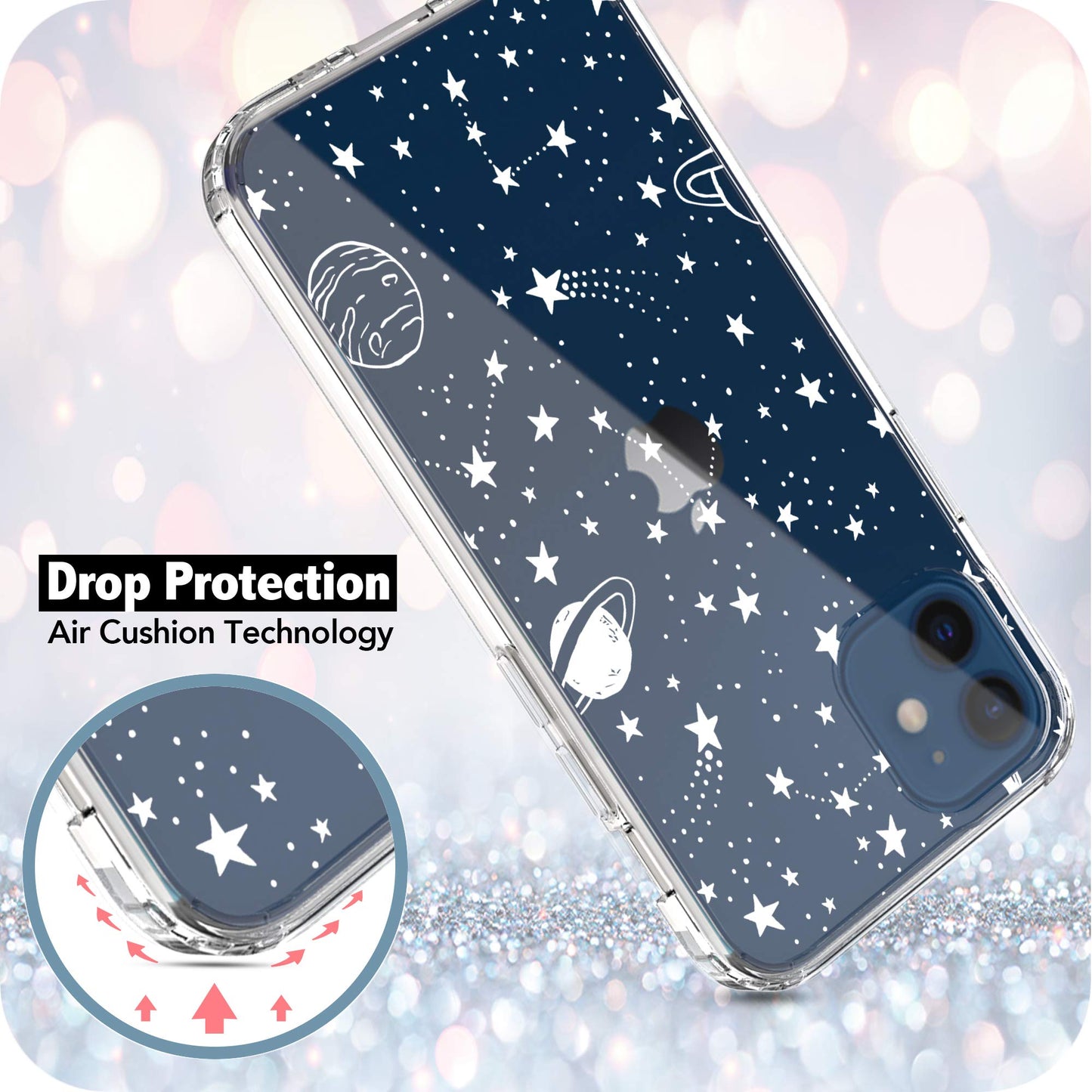 iPhone 12 Mini Case, Anti-Scratch Clear Case - Universe