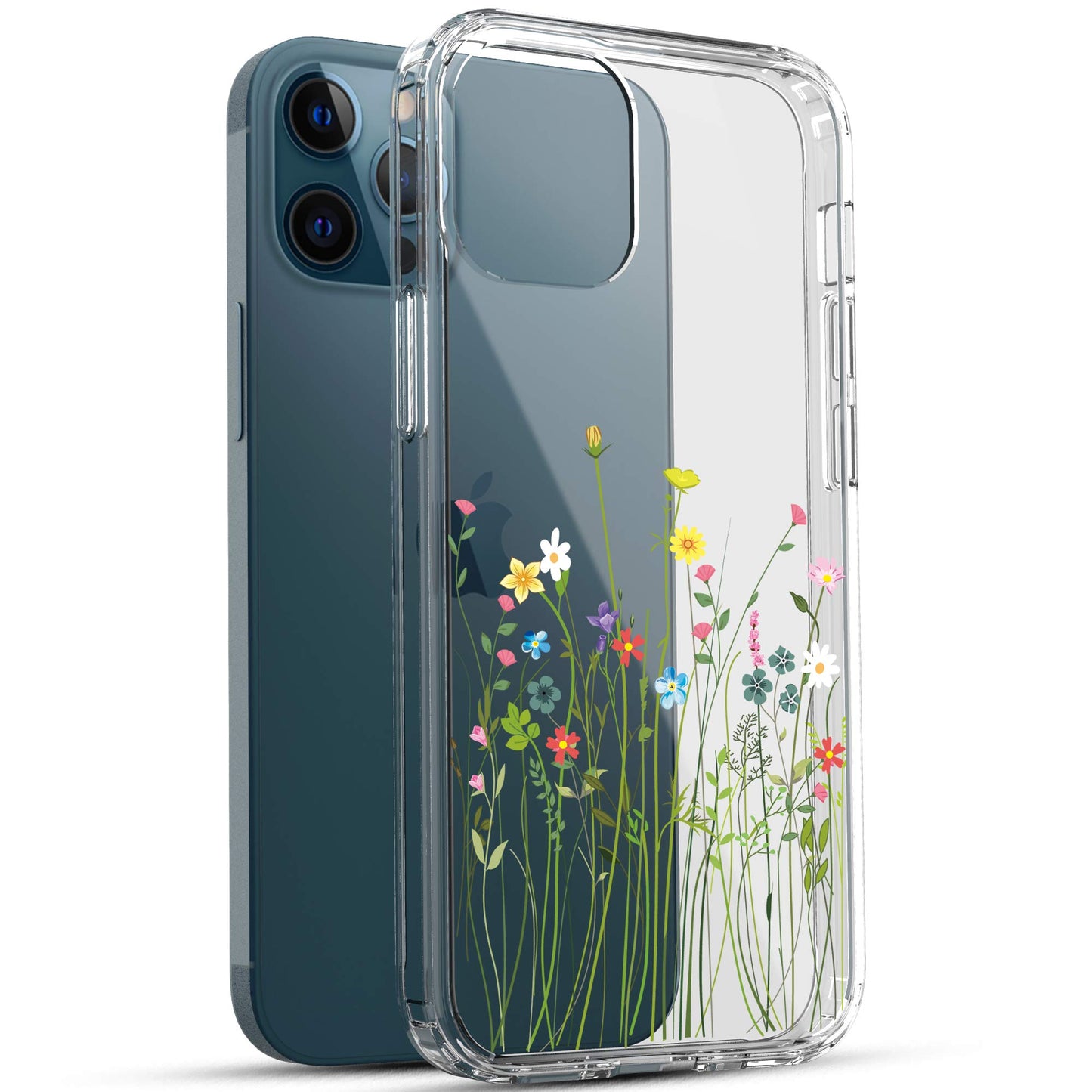 iPhone 12 Pro Max Case, Anti-Scratch Clear Case - Floral