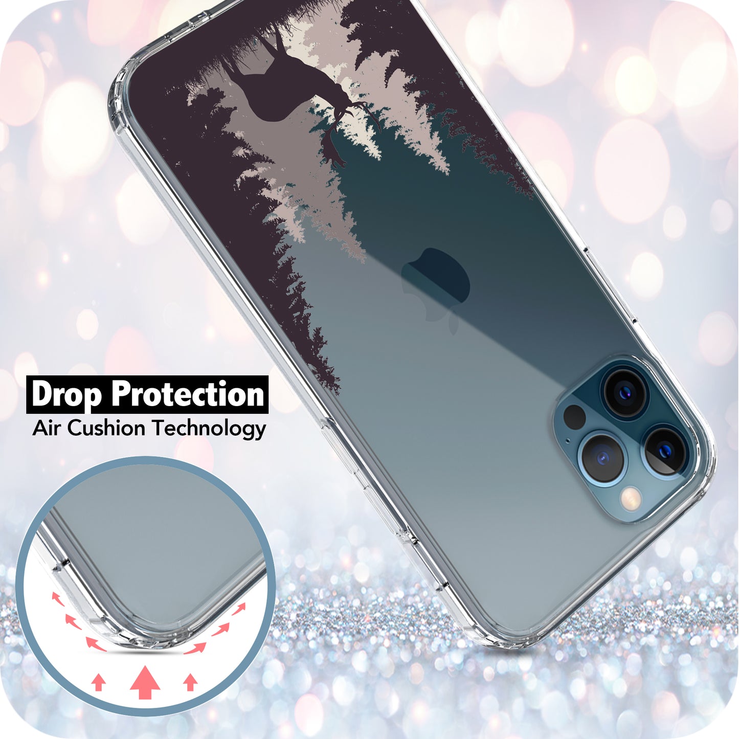 iPhone 12 Pro Max Case, Anti-Scratch Clear Case - Deer