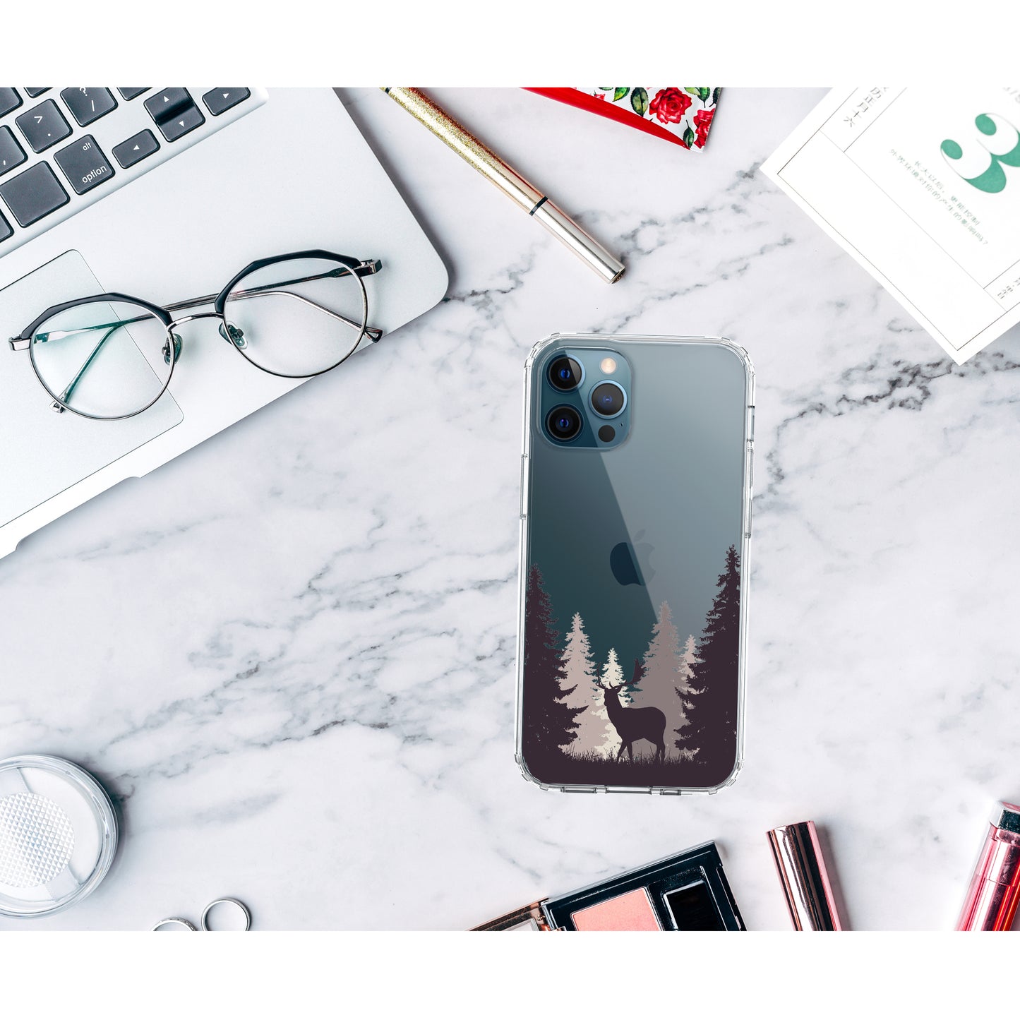 iPhone 12 Pro Max Case, Anti-Scratch Clear Case - Deer