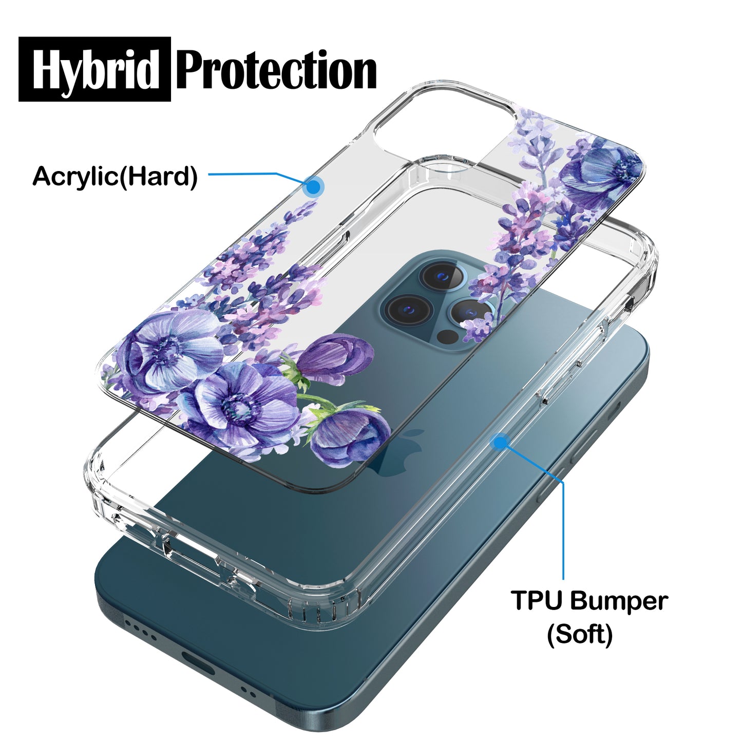 iPhone 12 Pro Max Case, Anti-Scratch Clear Case - Lavender