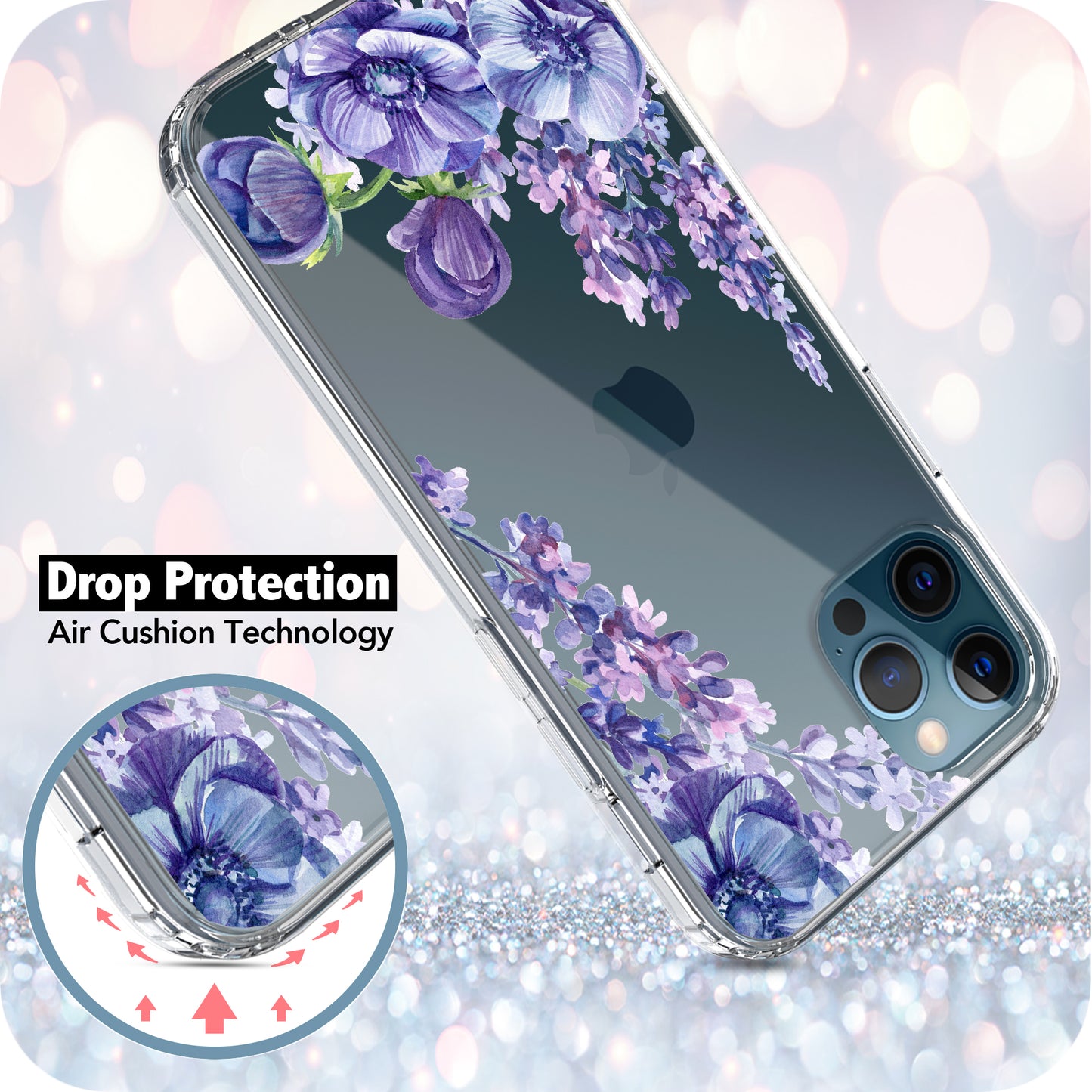 iPhone 12 Pro Max Case, Anti-Scratch Clear Case - Lavender