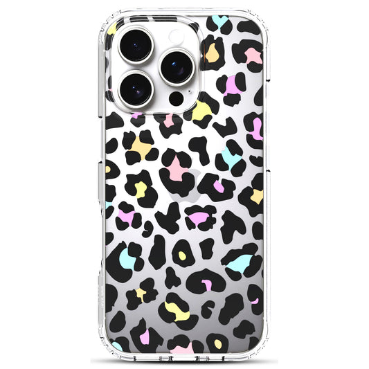 iPhone 16 Pro Max Case, Anti-Scratch Clear Case - Colorful Leopard