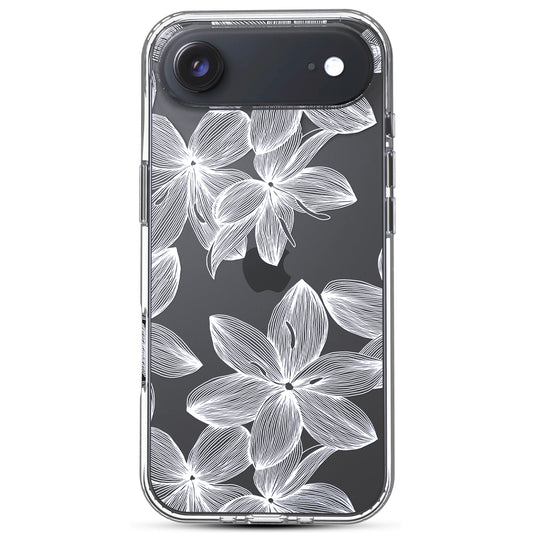 iPhone Air Case, Anti-Scratch Clear Case - White Flowers