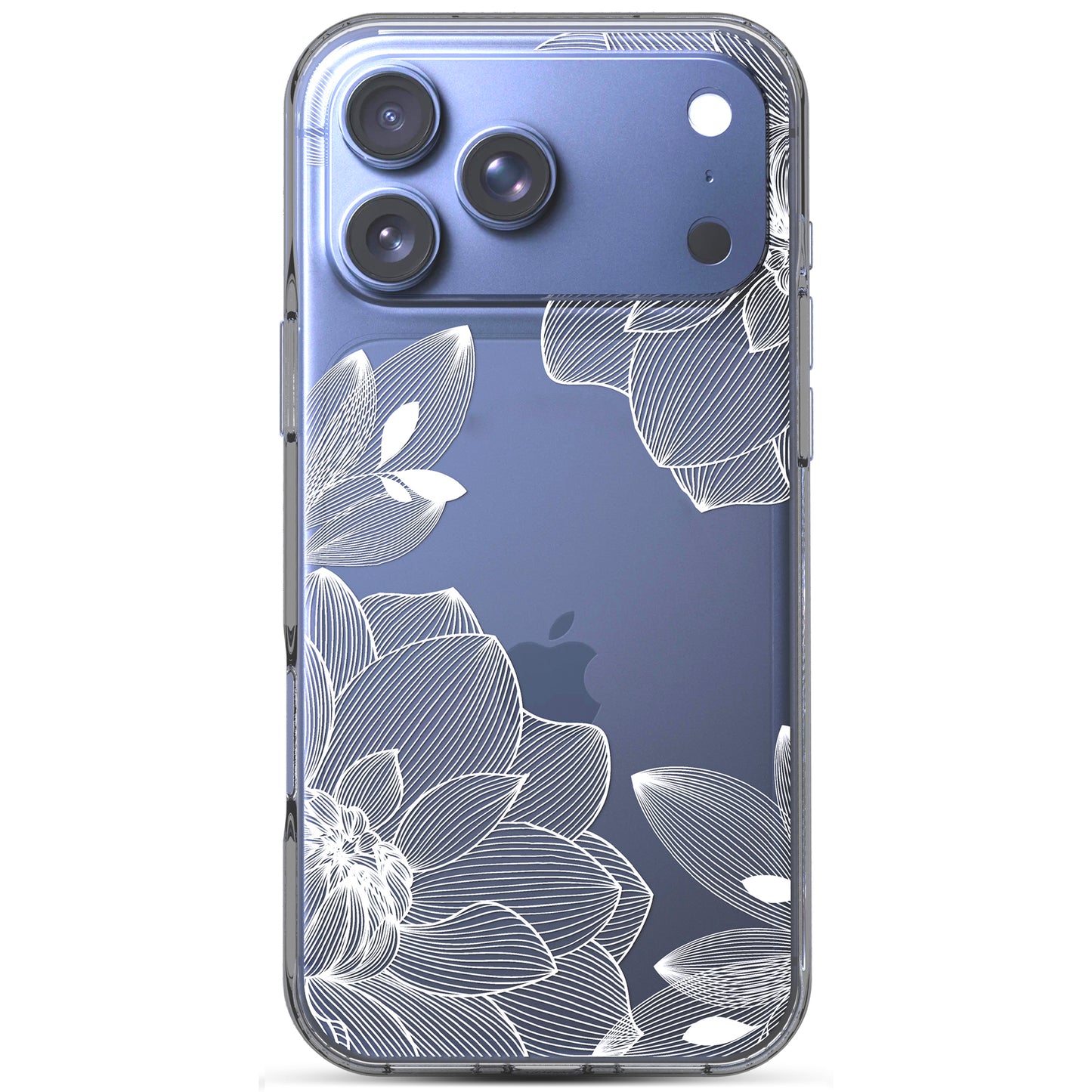 iPhone 17 Pro Max Case, Anti-Scratch Clear Case - White Lace Chrysanthemum