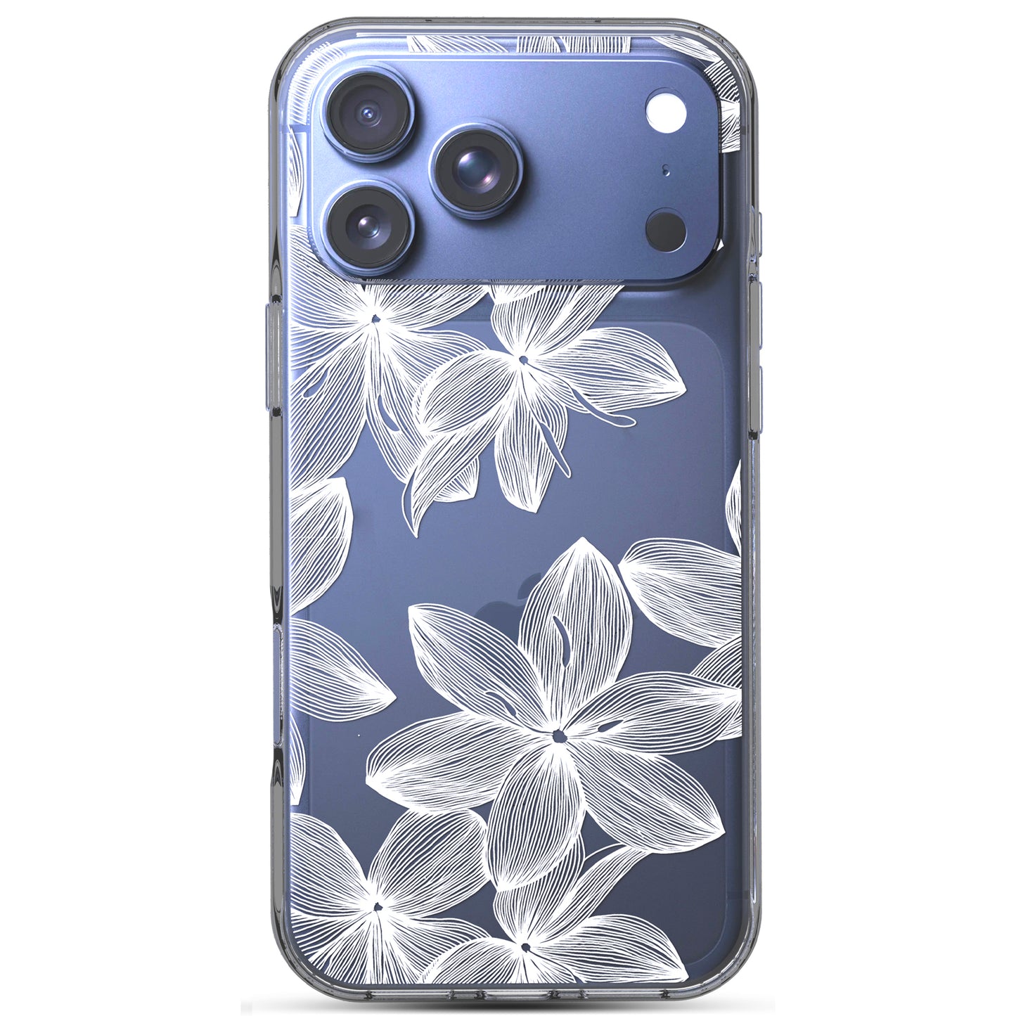 iPhone 17 Pro Max Case, Anti-Scratch Clear Case - White Flowers