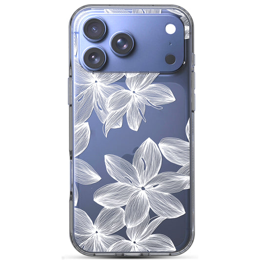 iPhone 17 Pro Case, Anti-Scratch Clear Case - White Flowers