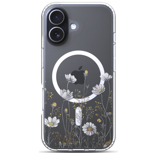 iPhone 17 Case, Anti-Scratch Clear Case - Elegant Daisy Gold Floral