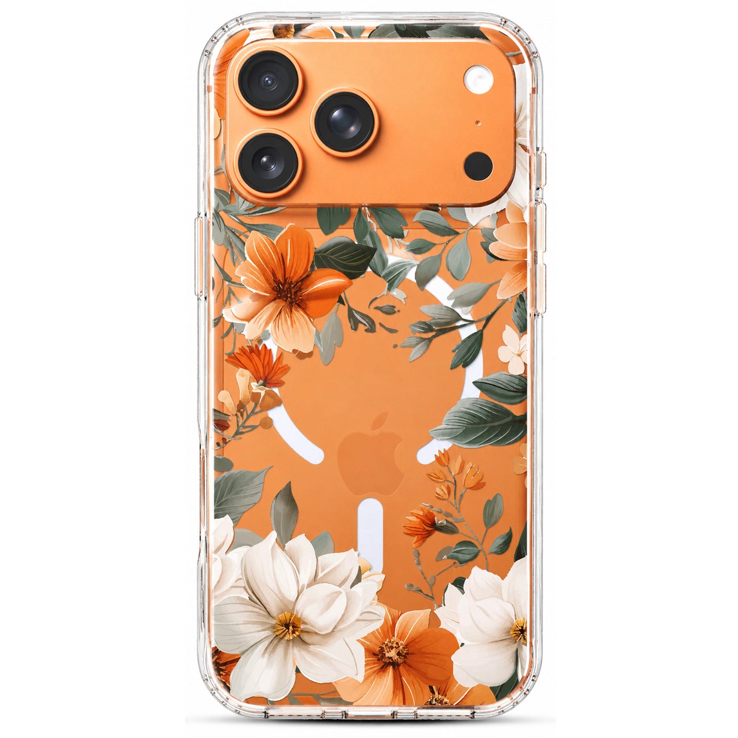 iPhone 17 Pro Max Case, Anti-Scratch Clear Case - Orange Flower