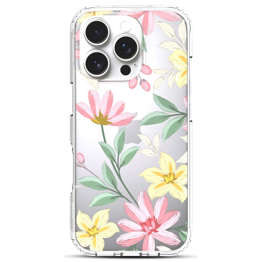 iPhone 16 Pro Max Case, Anti-Scratch Clear Case - Floral Painting