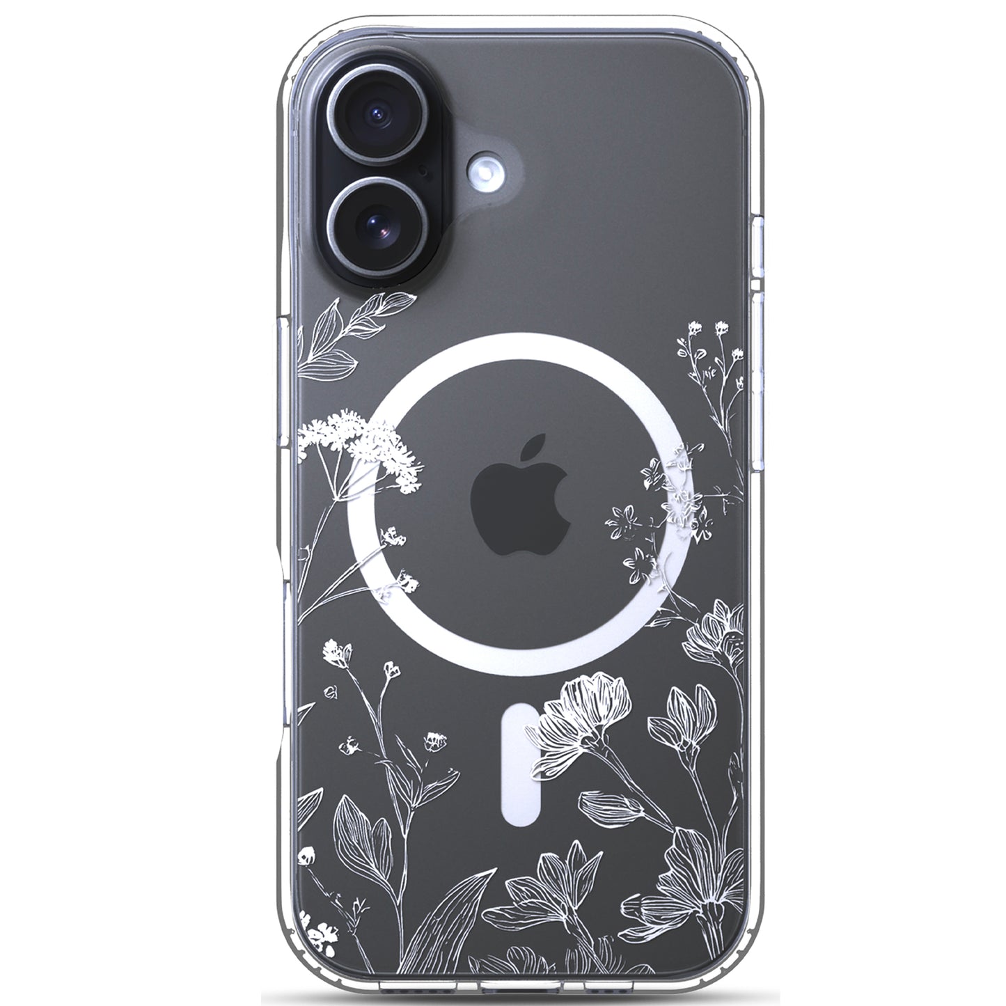 iPhone 17 Case, Anti-Scratch Clear Case - Minimalist White Floral