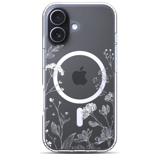 iPhone 17 Case, Anti-Scratch Clear Case - Minimalist White Floral