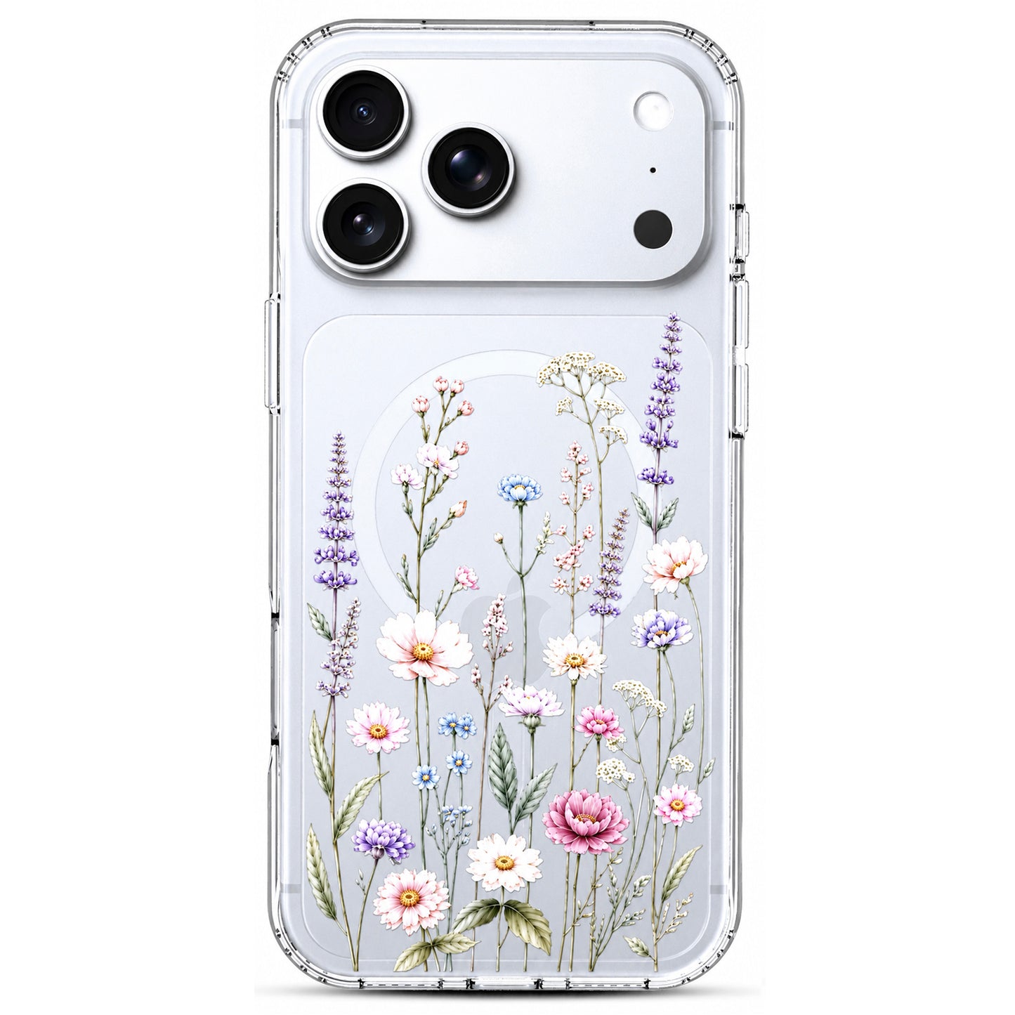 iPhone 17 Pro Max Case, Anti-Scratch Clear Case - Wildflower Botanical