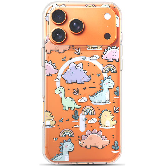 iPhone 17 Pro Max Case, Anti-Scratch Clear Case - Cute Dino