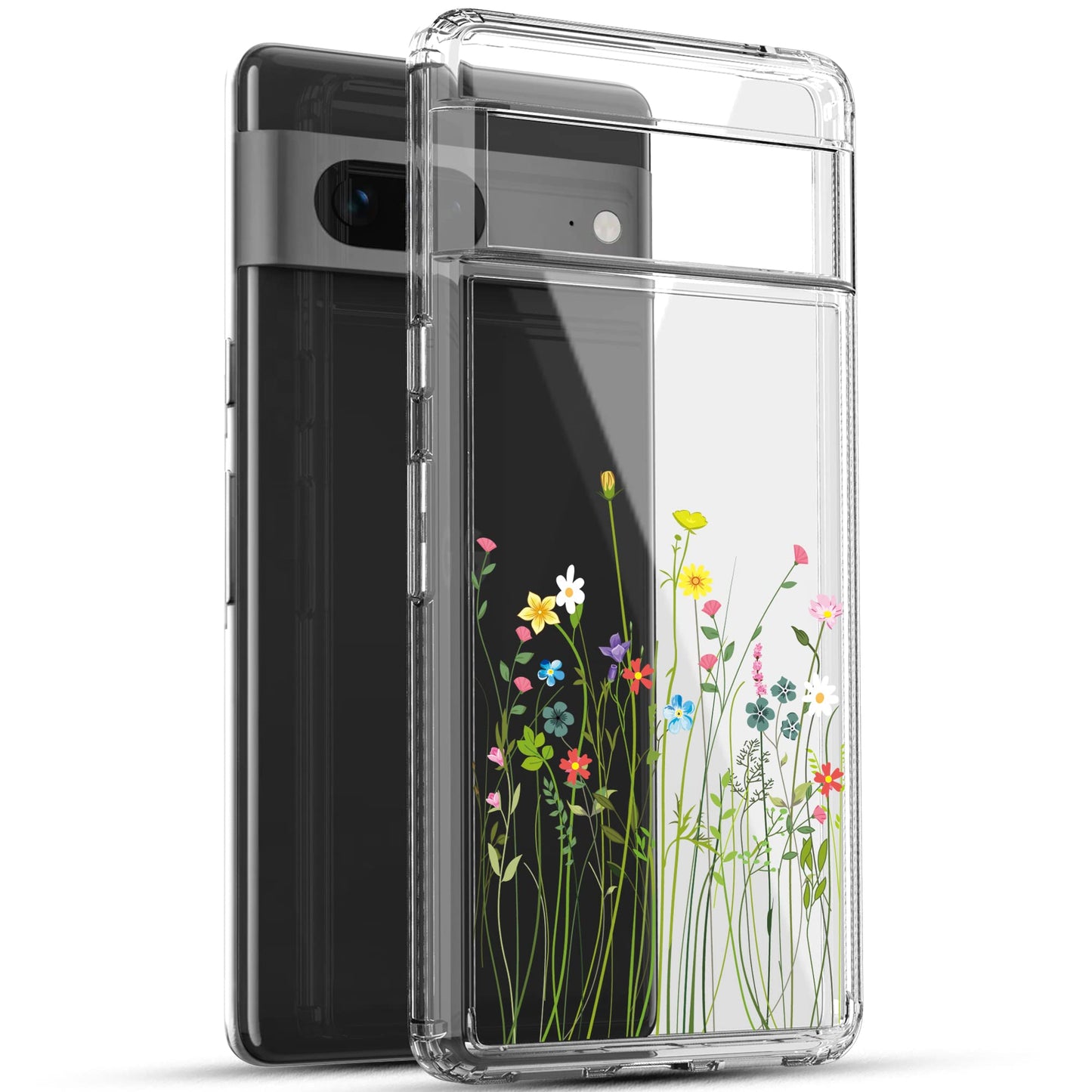 Google Pixel 7 Case, Anti-Scratch Clear Case - Floral