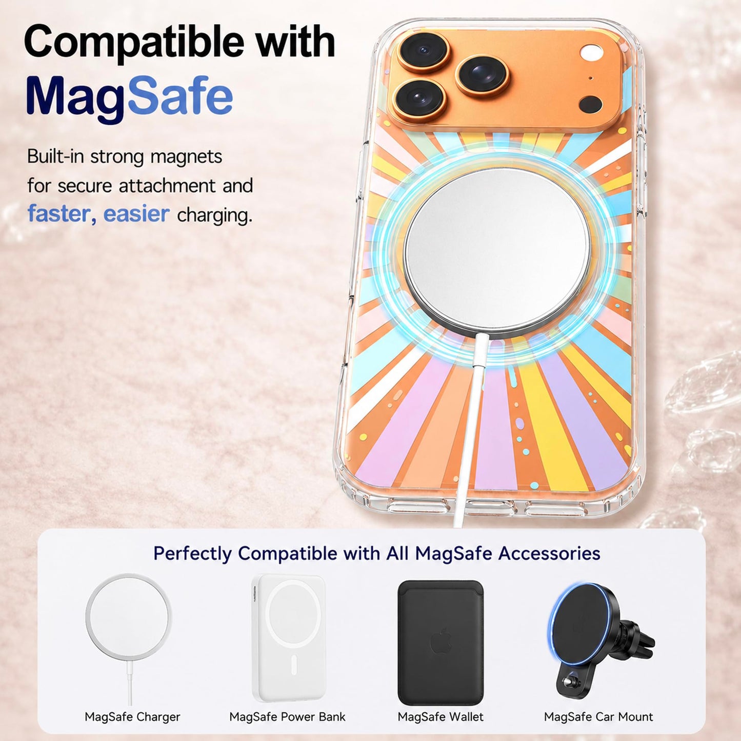 iPhone 17 Pro Max Case, Anti-Scratch Clear Case - Rainbow Sun