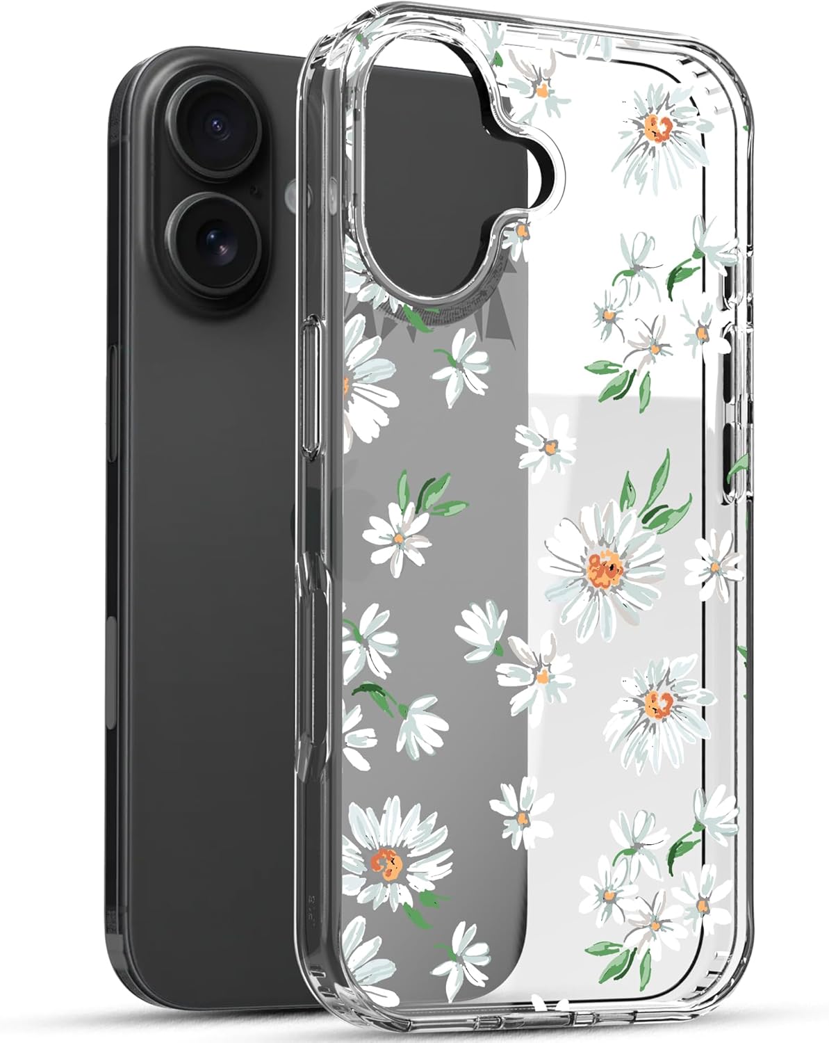 iPhone 16 Case, Anti-Scratch Clear Case - Daisy